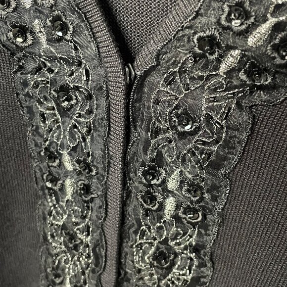 Valerie Stevens Silk Blend Beaded Embroidered Cardigan Sweater NWT Women’s 1X - Picture 4 of 9